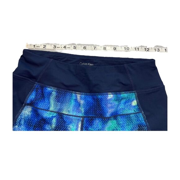 Calvin Klein Leggings Women's Medium Blue Tie-Dye Elastic Waist Performance - Picture 6 of 7